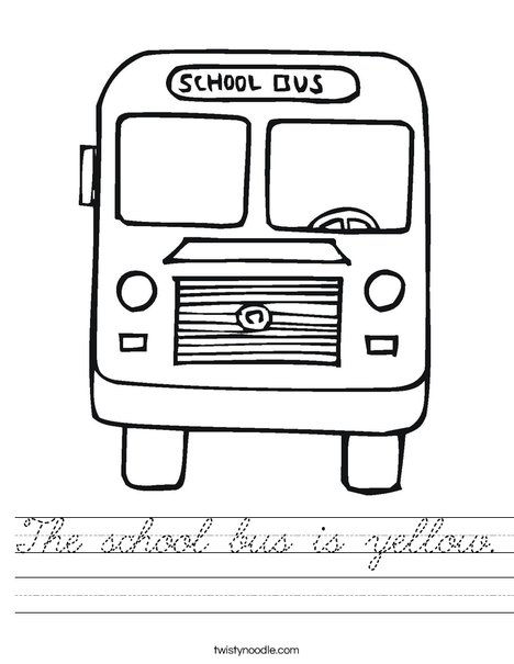Back to School Bus Worksheet