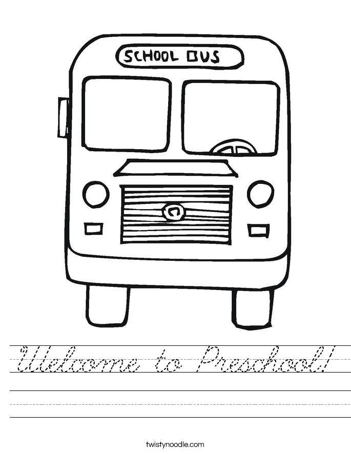 Welcome to Preschool! Worksheet