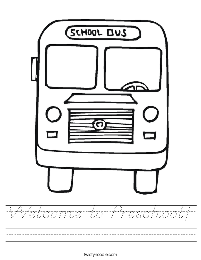 Welcome to Preschool! Worksheet