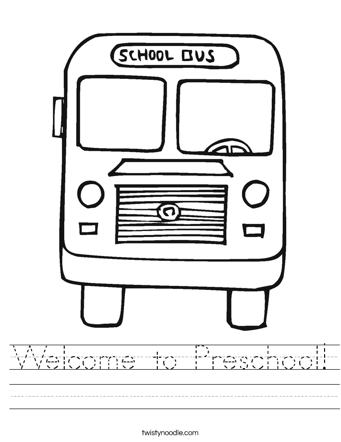Welcome to Preschool! Worksheet