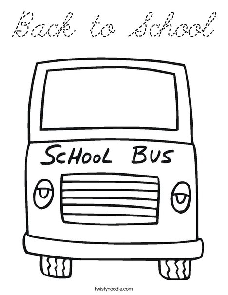 Yellow School Bus Coloring Page