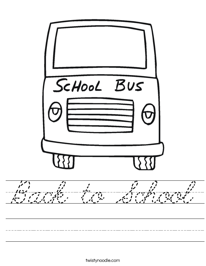Back to School Worksheet