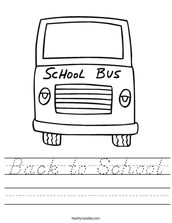 Back to School Worksheet