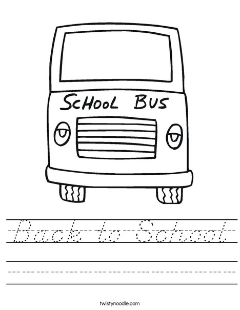 Yellow School Bus Worksheet
