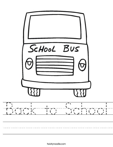 Yellow School Bus Worksheet