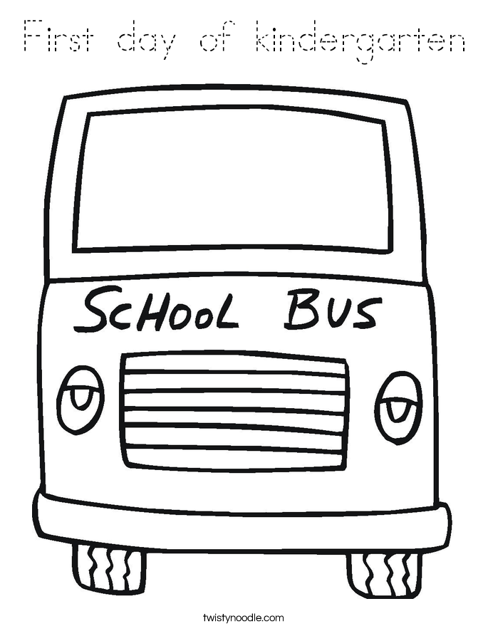 First day of kindergarten Coloring Page