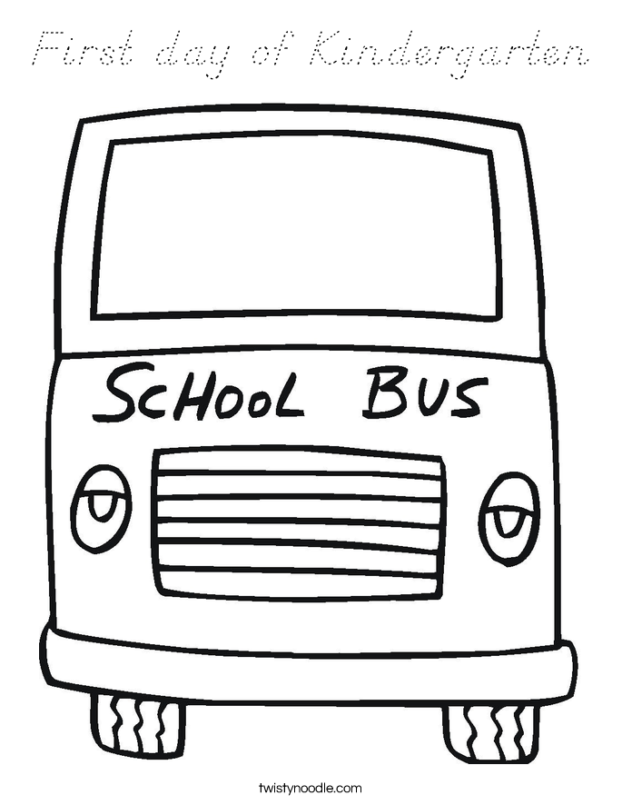 First day of Kindergarten Coloring Page