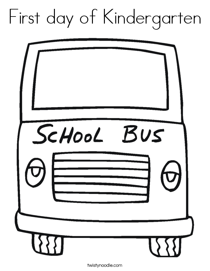 First day of Kindergarten Coloring Page