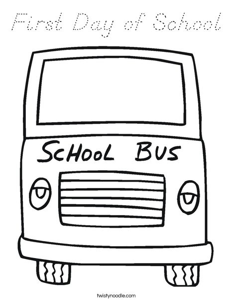 Yellow School Bus Coloring Page