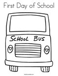 First Day of School Coloring Page