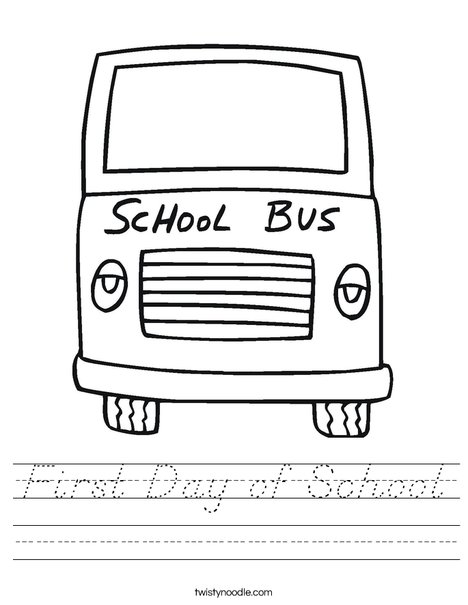 Yellow School Bus Worksheet