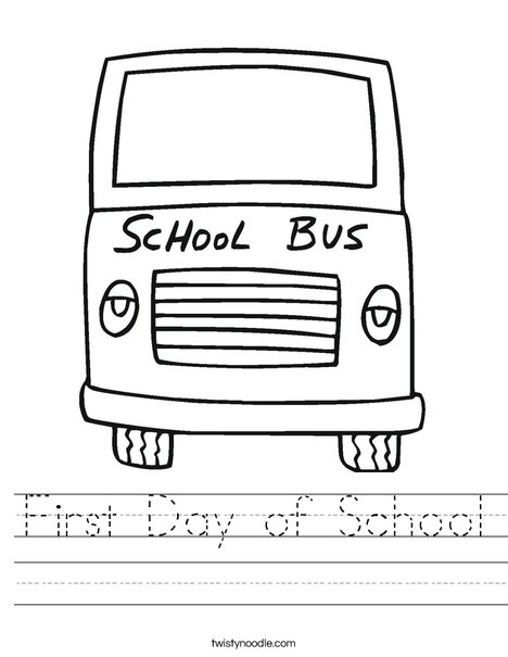 Yellow School Bus Worksheet