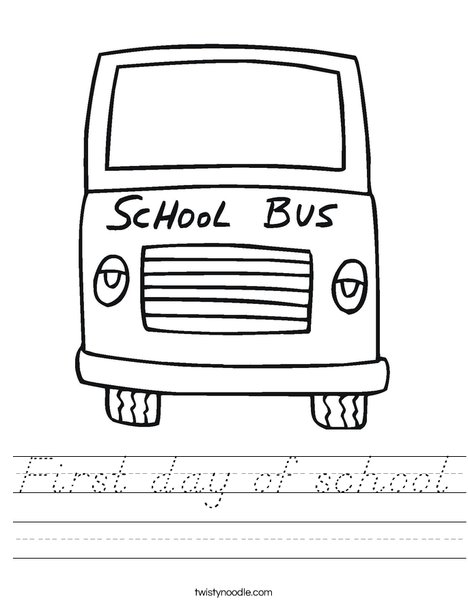 Yellow School Bus Worksheet