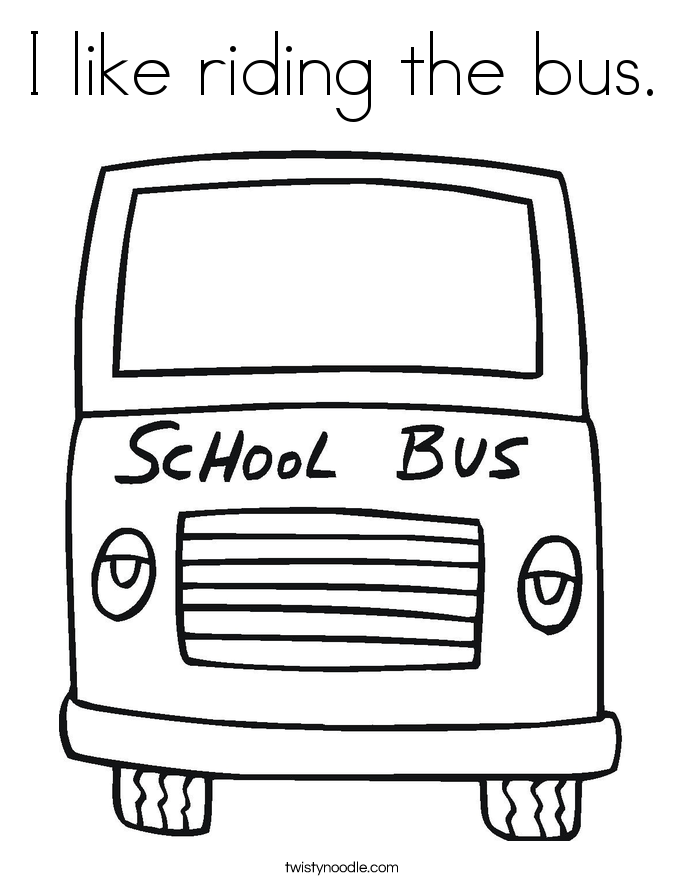 I like riding the bus. Coloring Page