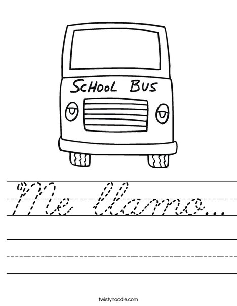 Yellow School Bus Worksheet