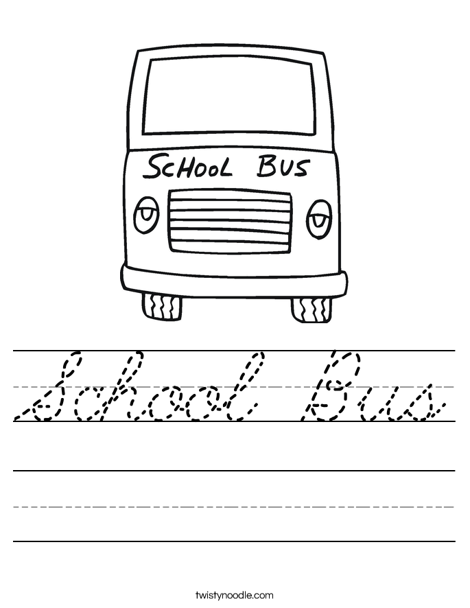 School Bus Worksheet