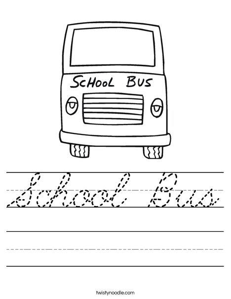 Yellow School Bus Worksheet