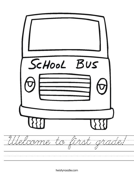 Yellow School Bus Worksheet