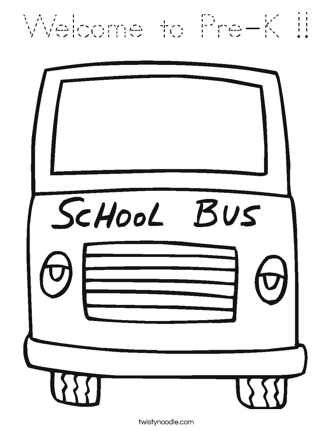 Welcome to Pre-K !! Coloring Page