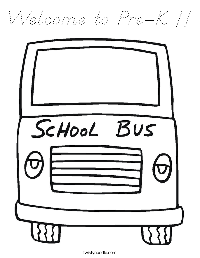 Welcome to Pre-K !! Coloring Page