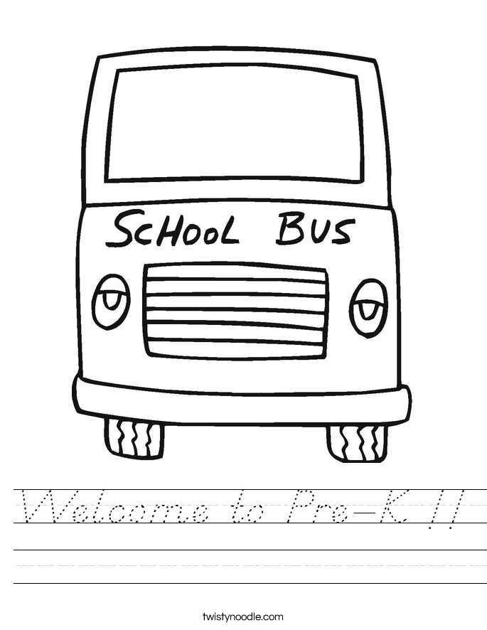 Welcome to Pre-K !! Worksheet