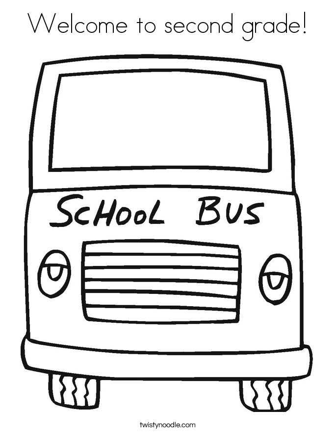 Welcome to second grade! Coloring Page