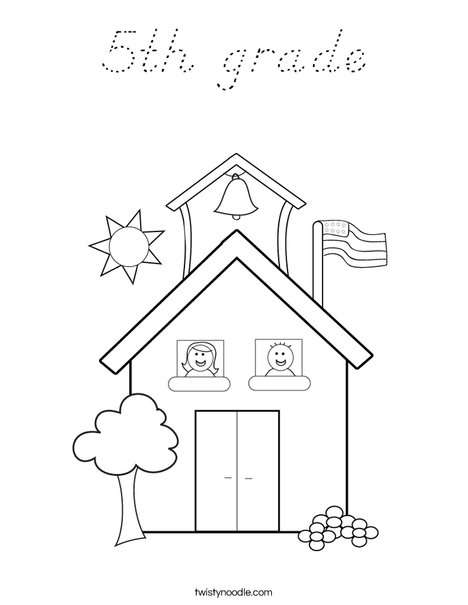 School with Kids Coloring Page