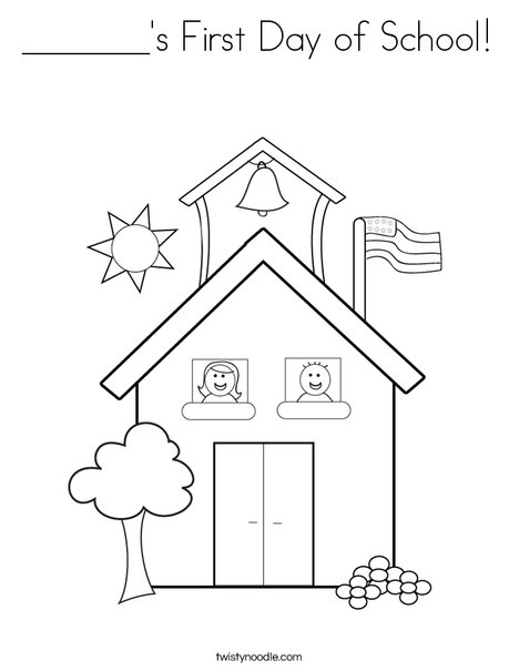 School with Kids Coloring Page