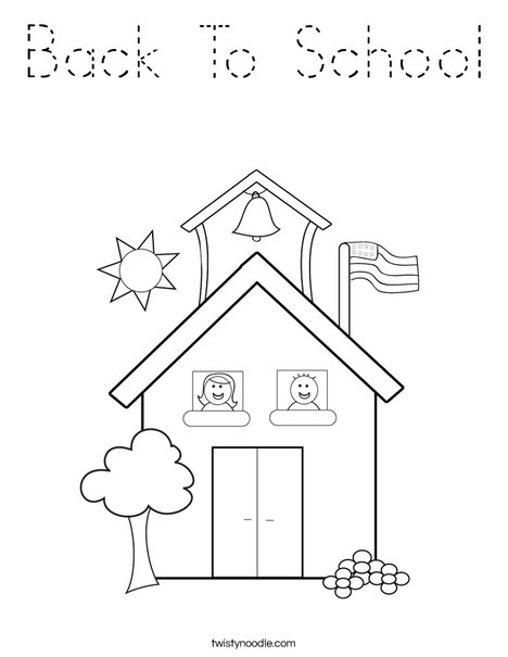 School with Kids Coloring Page