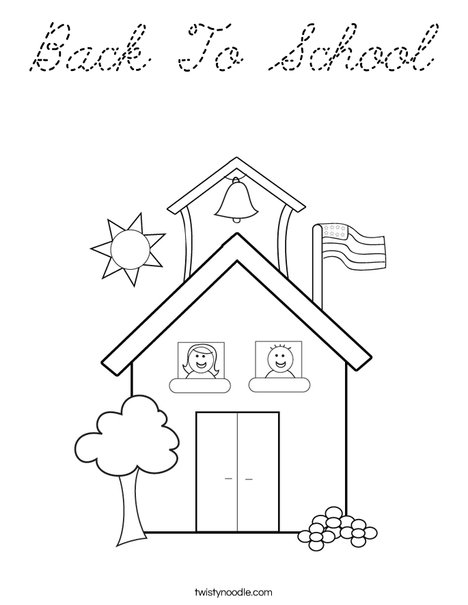 School with Kids Coloring Page