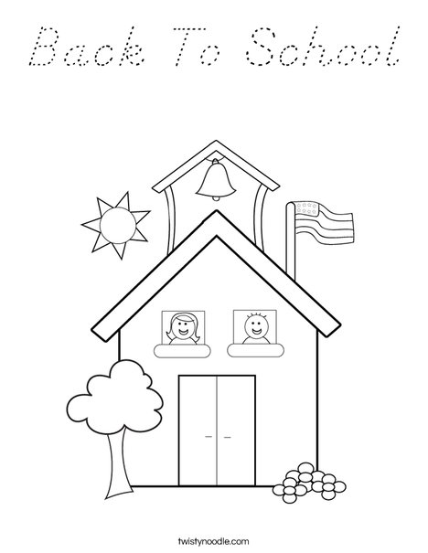School with Kids Coloring Page
