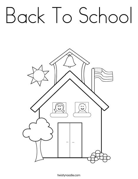 School with Kids Coloring Page