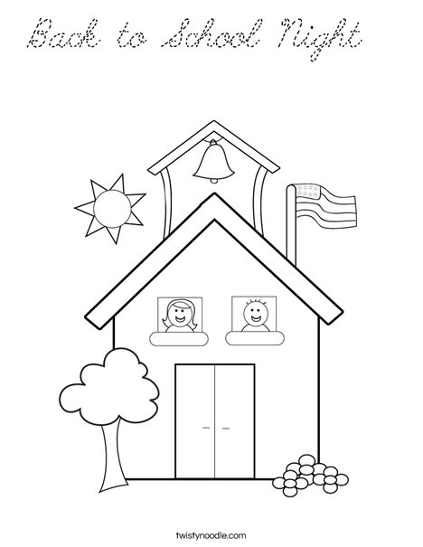 School with Kids Coloring Page