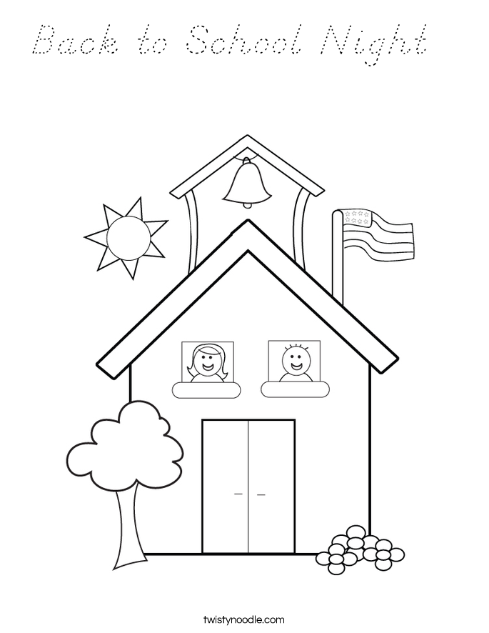 Back to School Night   Coloring Page