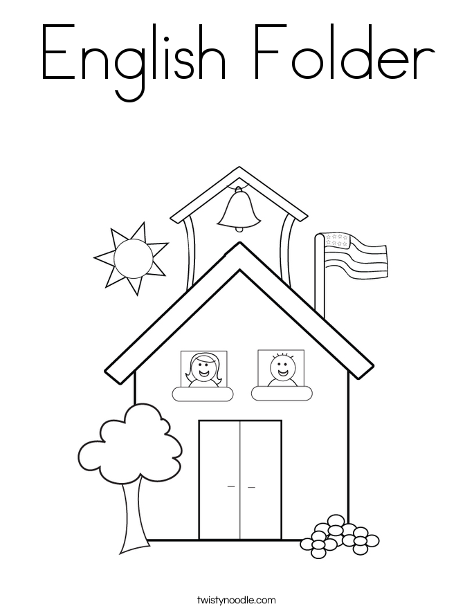 English Folder Coloring Page