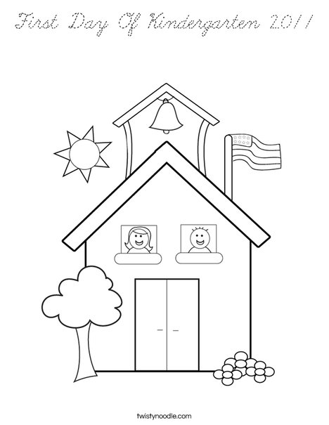 School with Kids Coloring Page