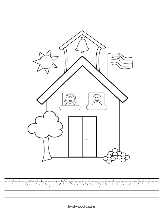 First Day Of Kindergarten 2011 Worksheet