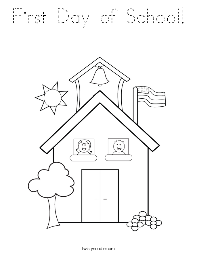 First Day of School! Coloring Page