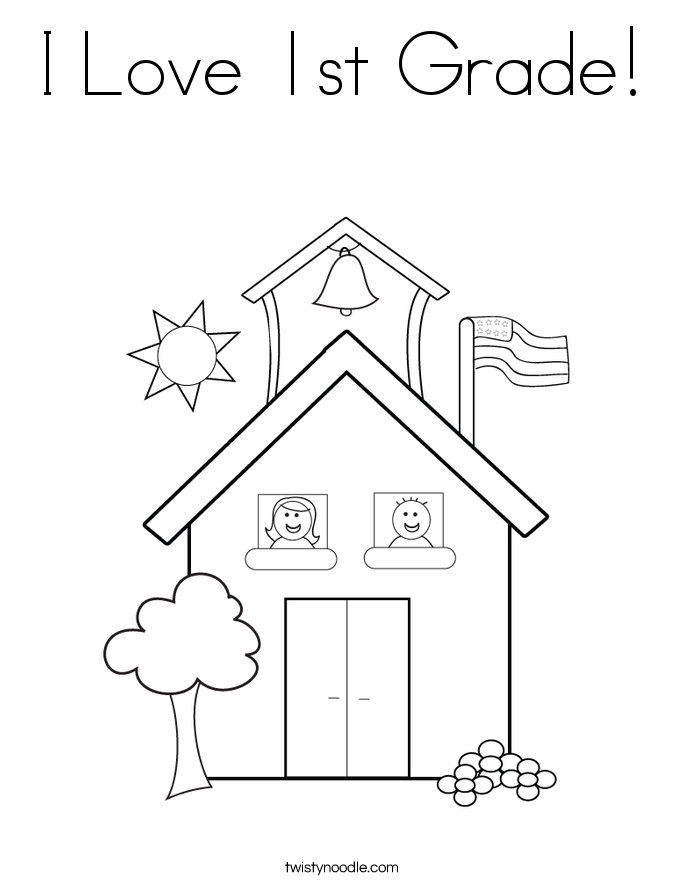 I Love 1st Grade Coloring Page - I Love 1st Grade Coloring Page