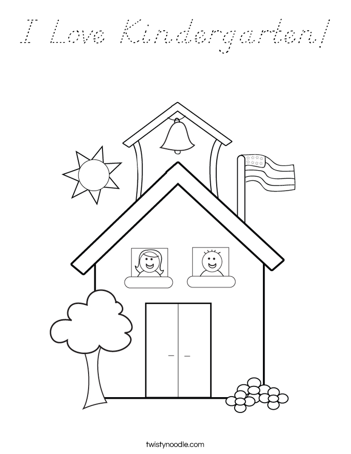 I Love Kindergarten! Coloring Page