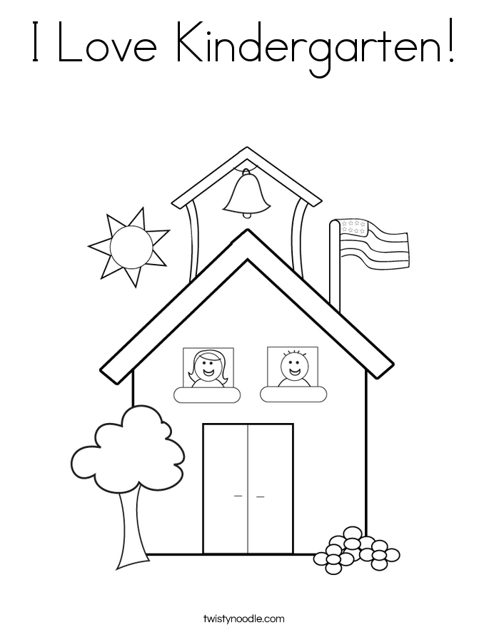 I Love Kindergarten! Coloring Page