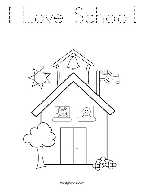 School with Kids Coloring Page
