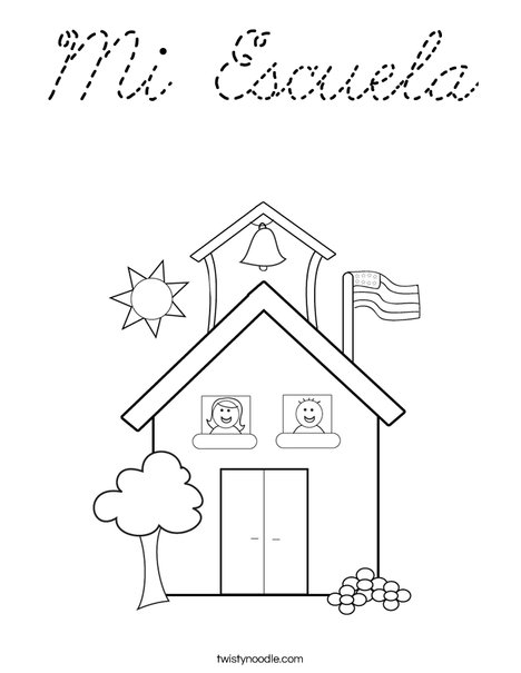 School with Kids Coloring Page