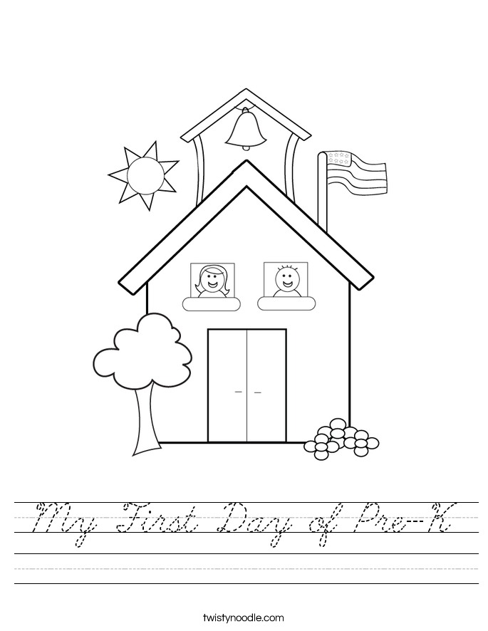 My First Day of Pre-K Worksheet