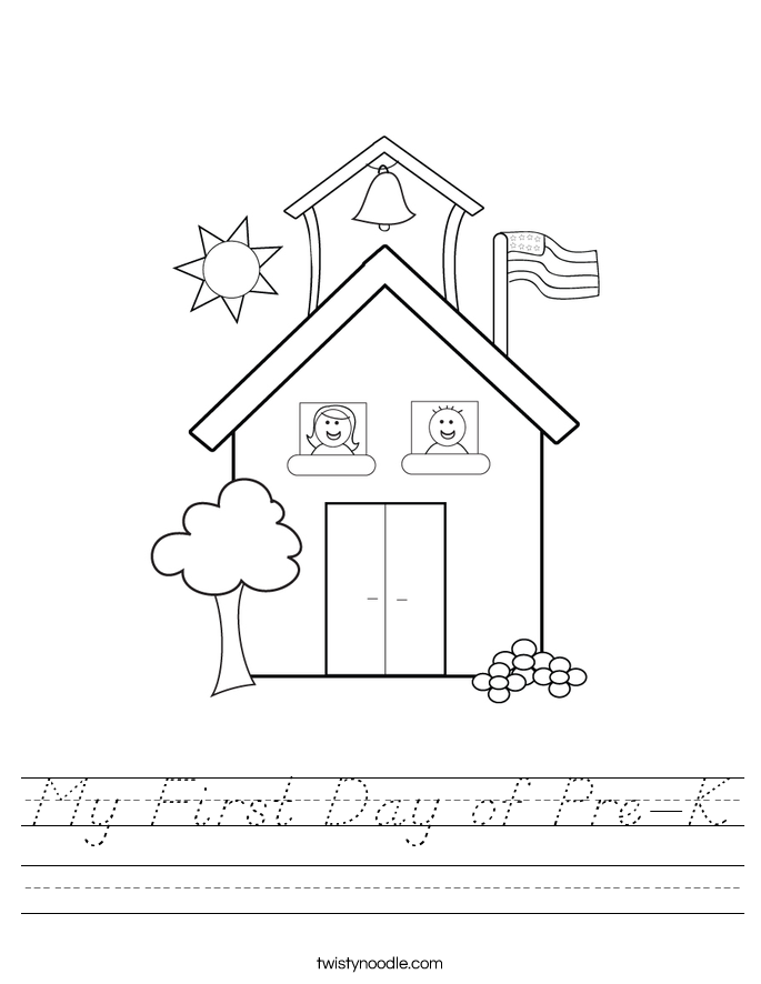 My First Day of Pre-K Worksheet