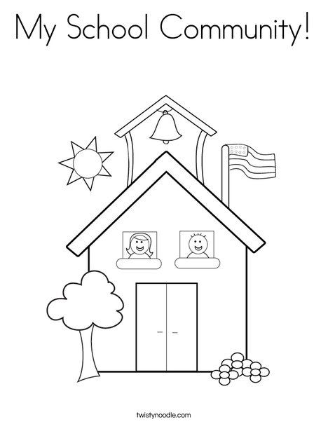 School with Kids Coloring Page