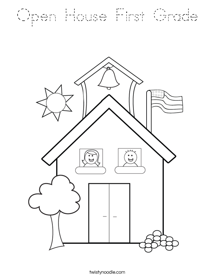 Open House First Grade Coloring Page
