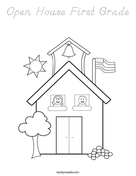 School with Kids Coloring Page