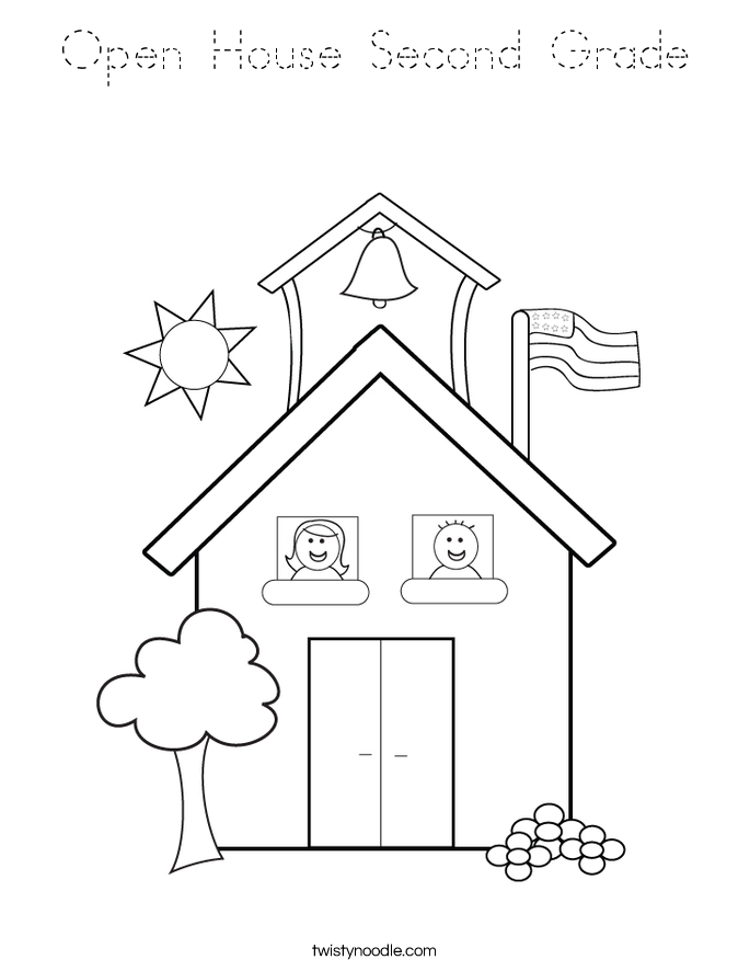 Open House Second Grade Coloring Page