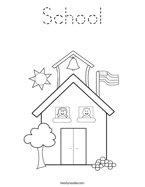 School with Kids Coloring Page